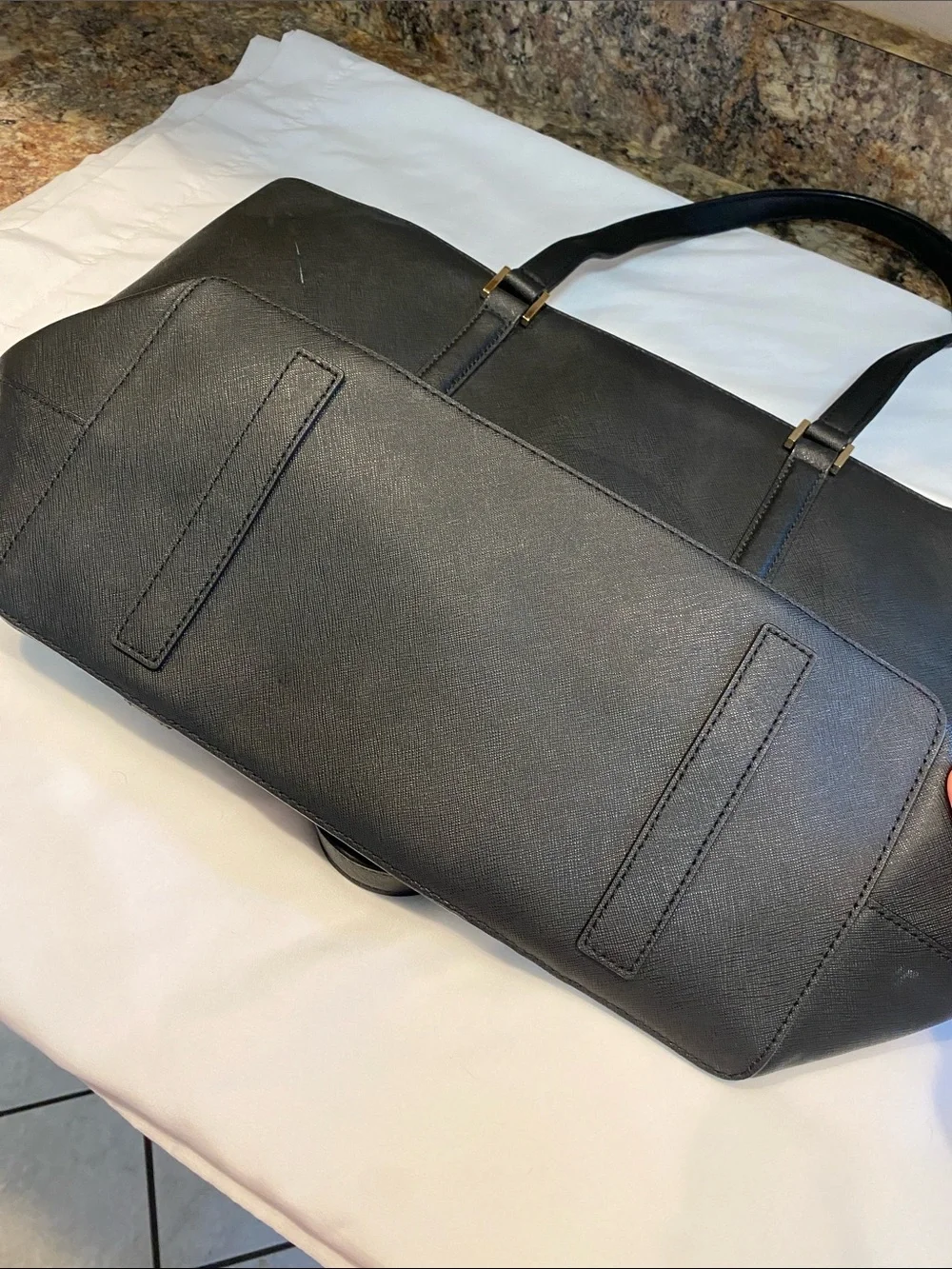 Kate Spade black cow leather tote